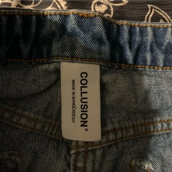 ASOS Collusion High Rise Denim Shorts size 6 - Picture 5 of 5